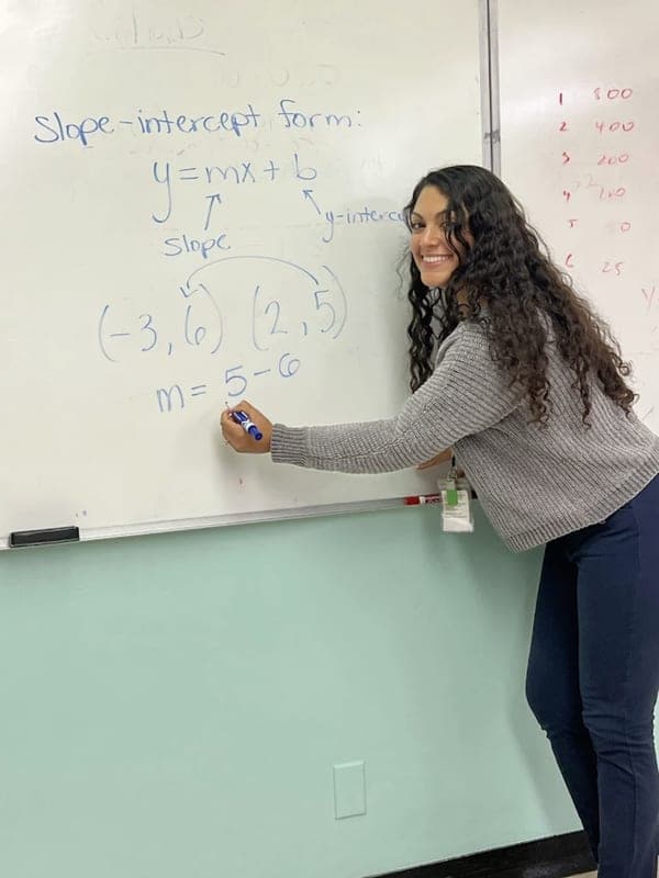 Miss G teaching math in a Miami classroom